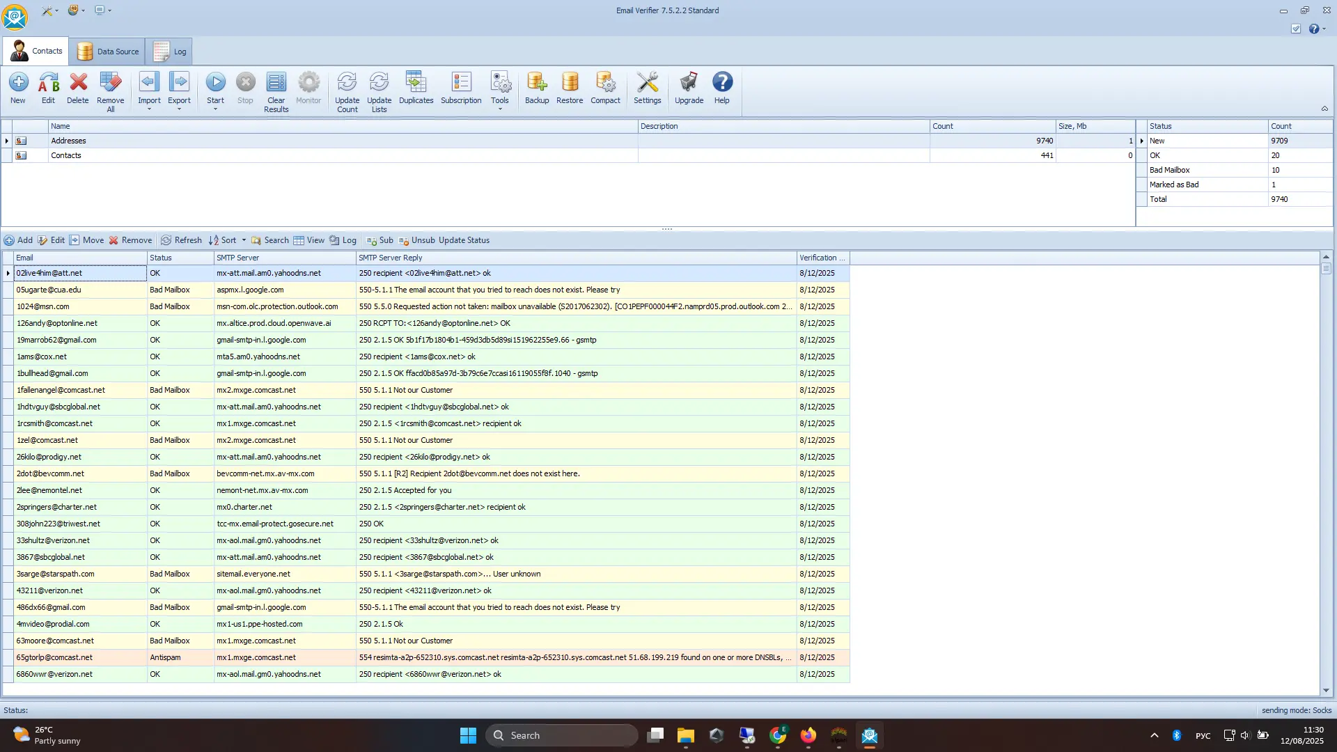 Email Verifier Software - bulk email verification tool screenshot